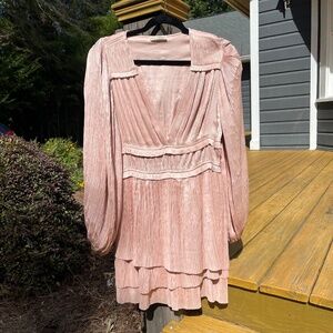 Ulla Johnson pink silk Corrine dress, size 10